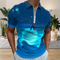 Zip Polo Shirts for Men Slim Fit ALFA Z 22 ALFA 719