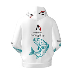 Mens Hoodie with Pockets Customized Services ALFA FISHING TIME