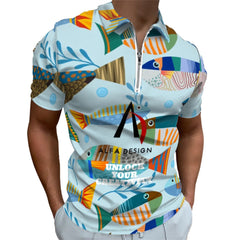 Zip Polo Shirts for Men Slim Fit ALFA 99982 ALFA 99981