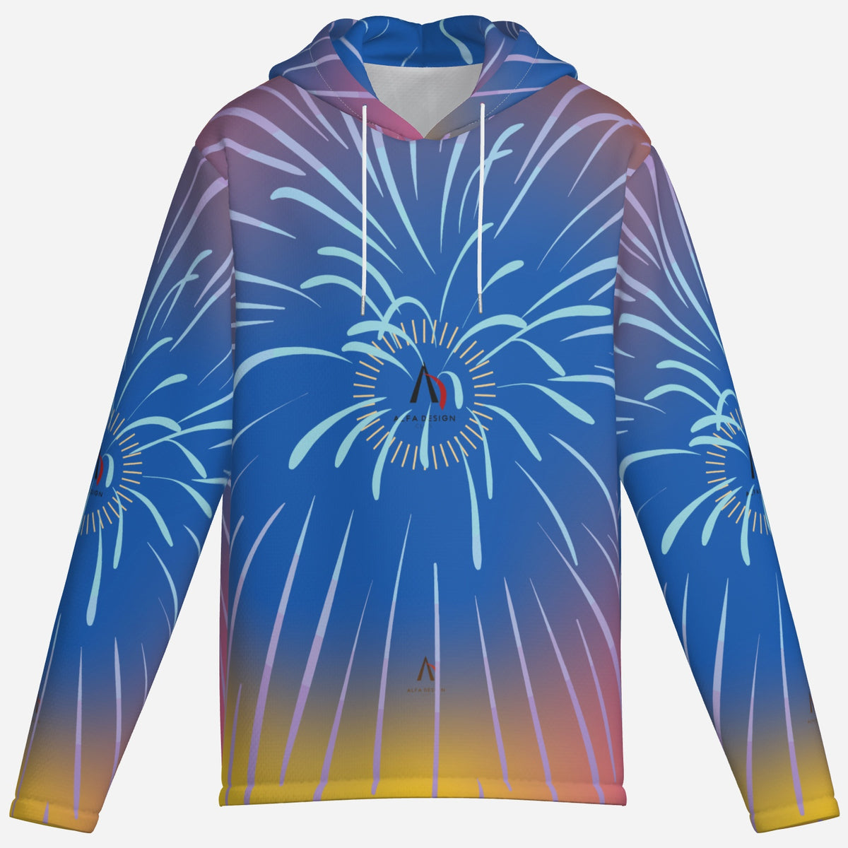 All-Over Men's Athletic Hoodie-Bird's Eye 160 GSM