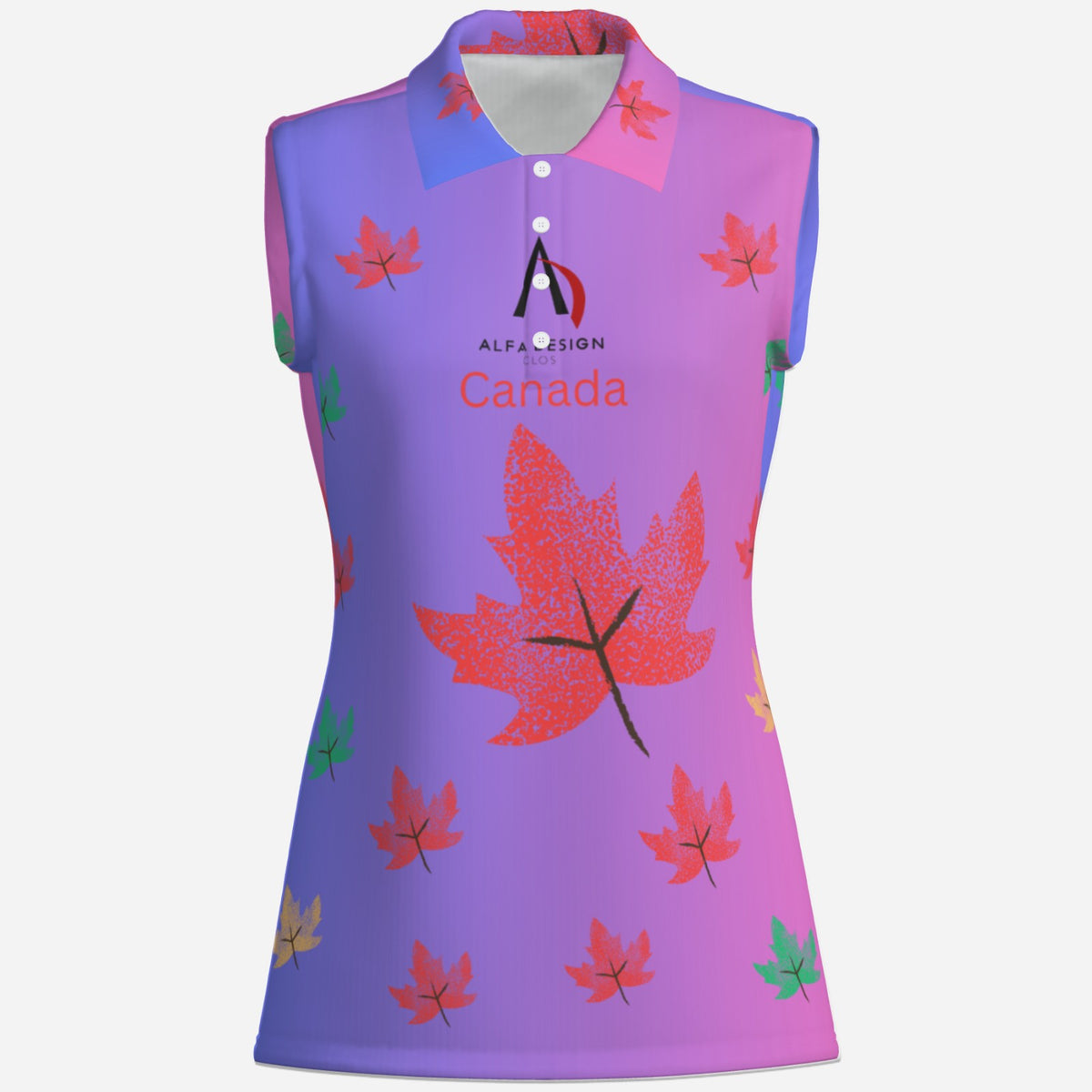 All-Over Print Women's Tank Top POLO Neck-Mi Tong Mesh 140 GSM