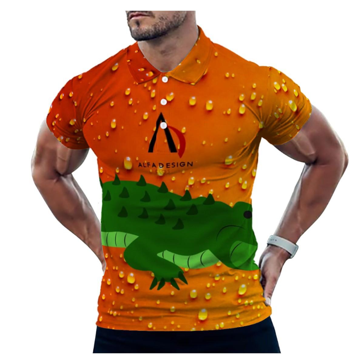 Button Polo Shirts for Men Slim Fit