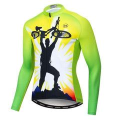 Customizable Men's Long Sleeve Cycling Jerseys With Fleece