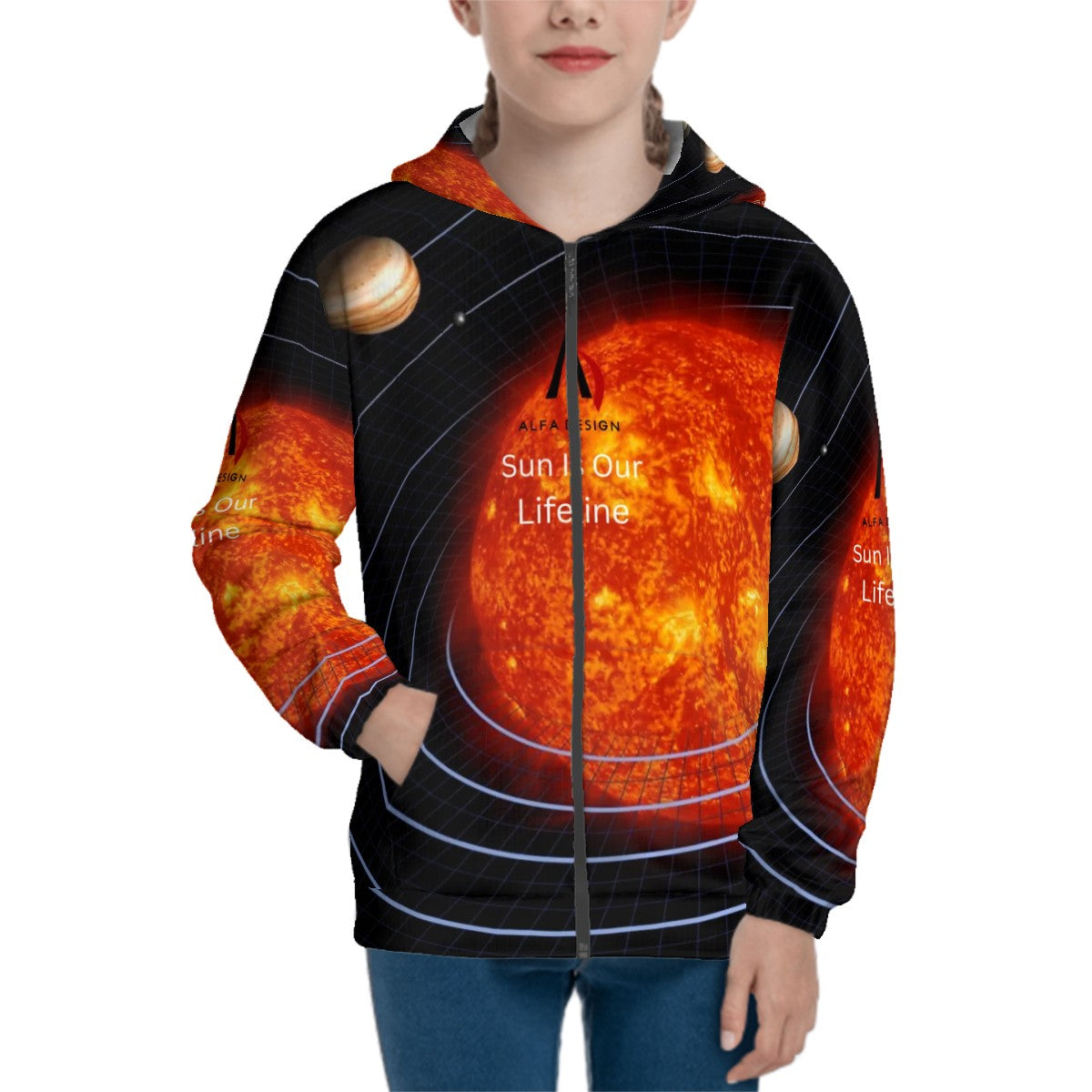 Teen Zip Up Hoodie (Without Cord) Customized Services ALFA   33334