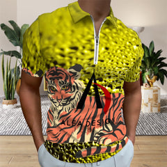 Zip Polo Shirts for Men Slim Fit ALFA   719