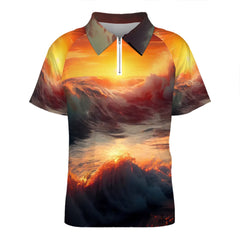 Zip Polo Shirts for Men Relaxed Fit