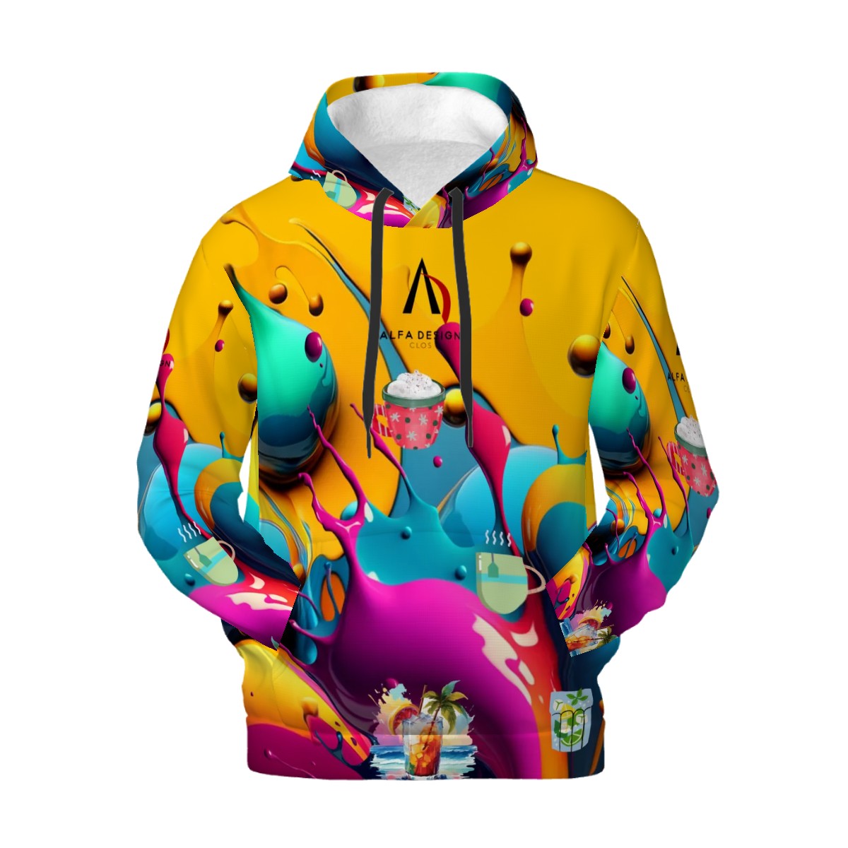 Mens Hoodie with Pockets Customized Services ALFA   333349