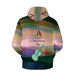 Mens Hoodie with Pockets Customized Services ALFA   99991 ALFA ROCK STAR