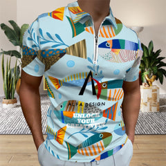 Zip Polo Shirts for Men Slim Fit ALFA   99982 ALFA   99981