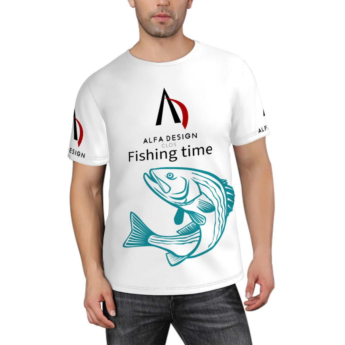 Men's ShortSleeve TShirt Customized Services ALFA   FISHING TIME