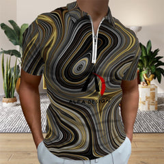 Zip Polo Shirts for Men Slim Fit ALFA   99981