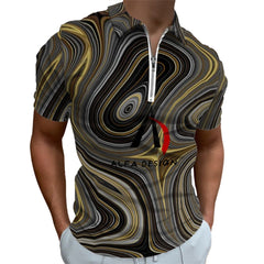 Zip Polo Shirts for Men Slim Fit ALFA   99981