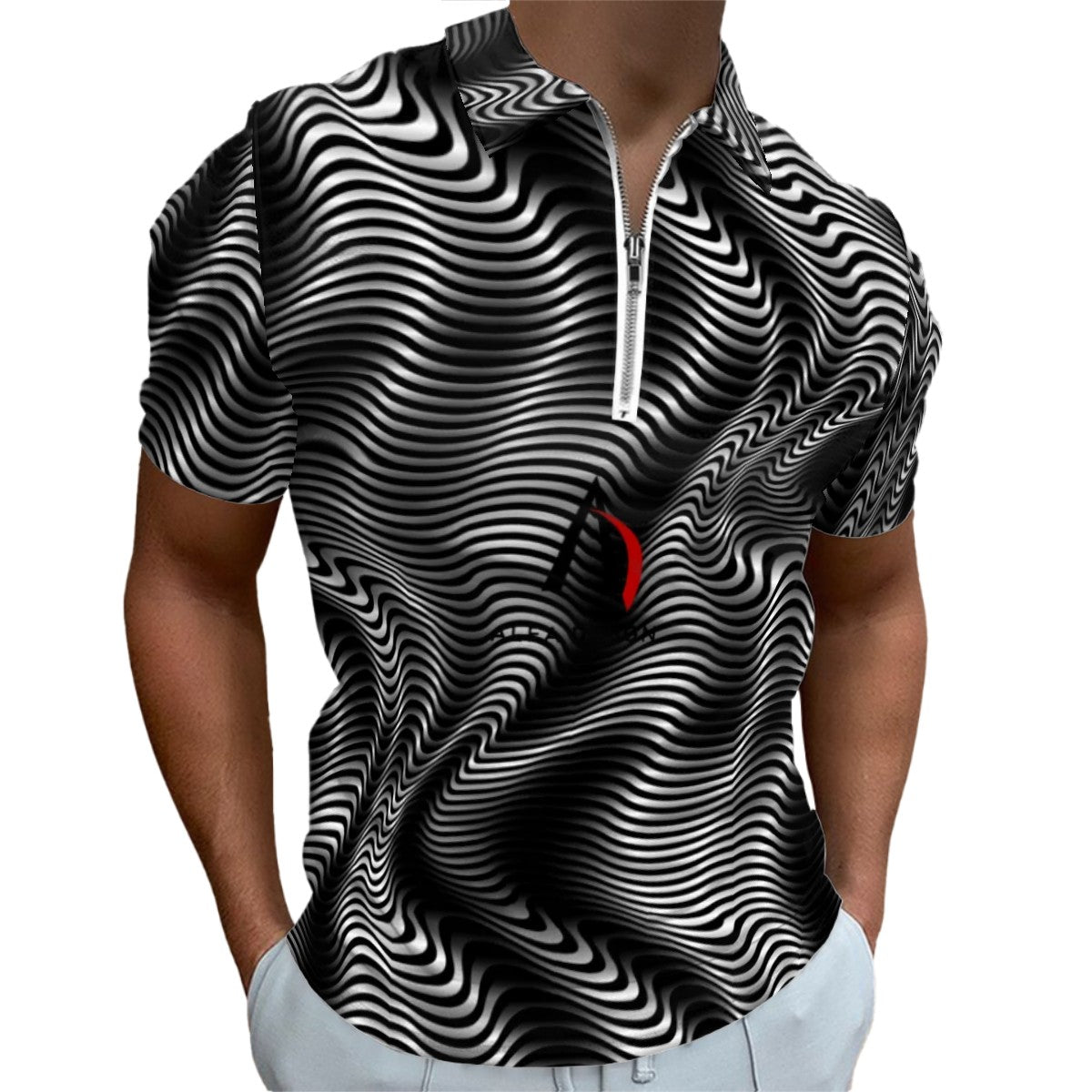 Zip Polo Shirts for Men Slim Fit ALFA     K 72 ALFA    K  32 ALFA   Z   22  ALFA   719