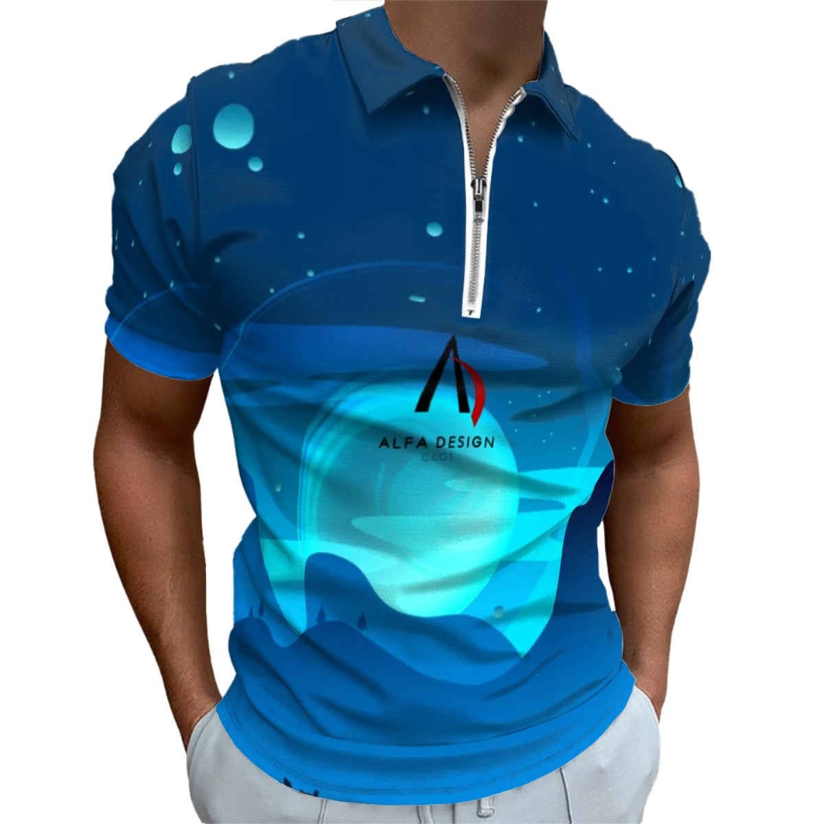 Zip Polo Shirts for Men Slim Fit ALFA   Z   22  ALFA   719